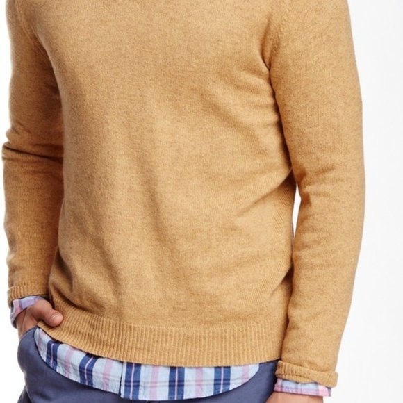 Gant Rugger, Men's Lambswool Camel Sweater, V Neck, Medium - Picture 7 of 8